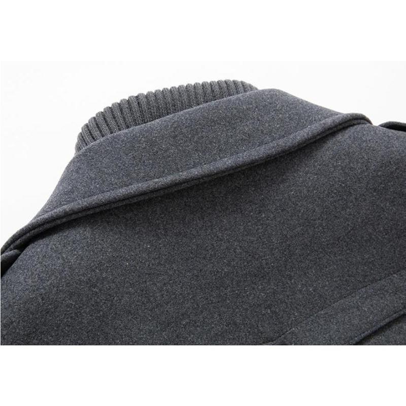 Men's business woolen coat fashion double neck medium and long woolen coat, autumn and winter