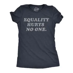Womens Equality Hurts No One T Shirt Awesome Equal Rights Advocate Tee for Ladies Funny Womens T Shirts Cute Vintage Fashion Casual Ladies T-Shirt Gift Funny Motivational Top Women's Novelty Tees Navy -