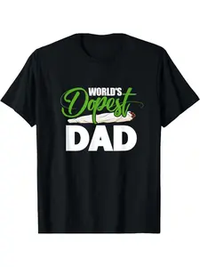 100% Cotton World's Dopest Dad Funny Fathers Day T-Shirt