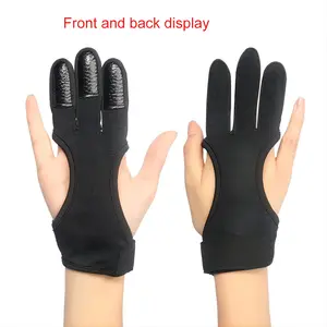 Leather Archery Glove Protector Finger Guard, Shooting Hunting Three-Finger Protection Gear, Hand Safety Equipment Accessory