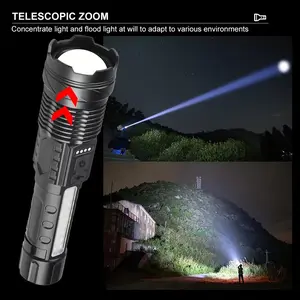 Super Powerful Rechargeable Torch Flood Light, For Outdoor Camping, Fishing, Hunting, Climbing, Adventure Emergency