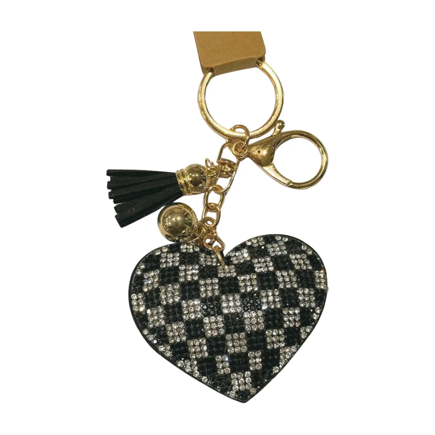 Black Checkered Heart, Gold Hardware