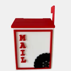 Mini Kids Mailbox – 3D Printed Tall Narrow Mailbox with Monster Truck Wheel | Fun Mail Drop Box for Boys & Girls