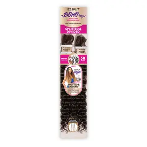 Janet Collection Virgin Human Hair Braids EZ Split Pre Divided Boho Style HH New Deep Bulk 16"