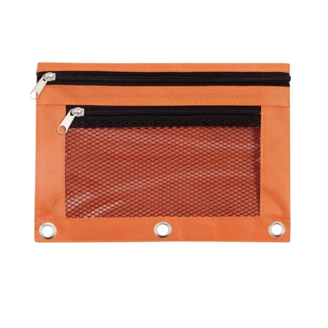 3 Ring Binder Pencil Pouch with 2 Zippers - Mesh Design for Organization and Storage