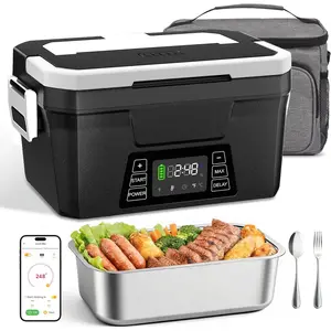 Cordless Electric Lunch Box for Adults, App Control Heated Lunch Box with Detachable , 1.2L Self Heating Lunch Box with Timer, Memory & Auto Keep Warm for Work Travel Outdoor