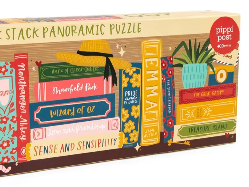 Classics Bookshelf- 400 Piece Panoramic Jigsaw Puzzle