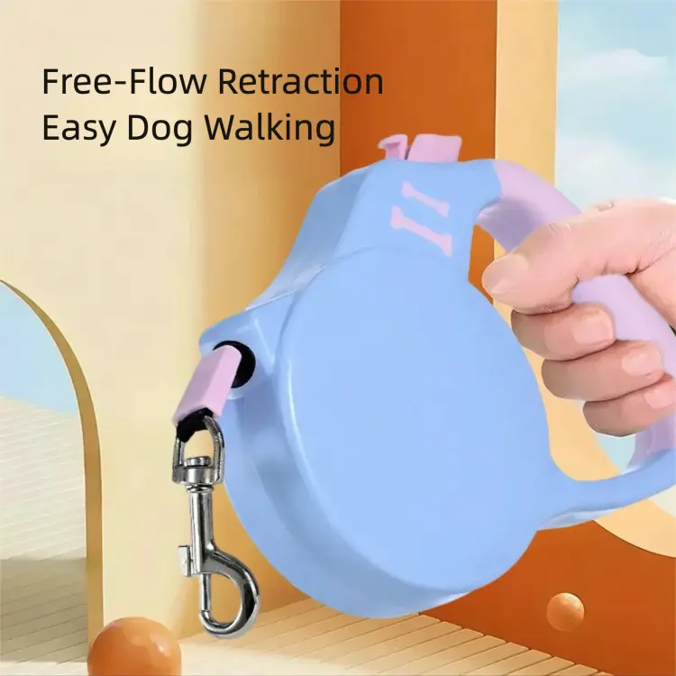 ABS Retractable Dog Leads & Harness Set - Automatic Extending Lead for Walking Medium-Sized Dogs (Corgi, Shiba Inu), Leads Harness Set L