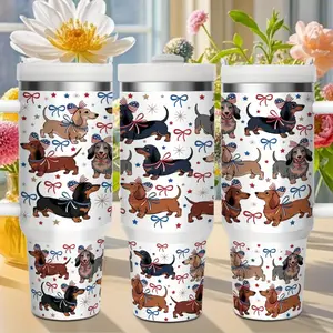 40oz Funny Insulated Tumbler, Dachshund Pattern Stainless Steel Vacuum Cup, Wide Mouth Design, 12H Hot Keeping & 24H Cold Keeping, Unique Gift for Camping, Picnic, Office, Party, Home Decor, Drinkware for Friends and Family