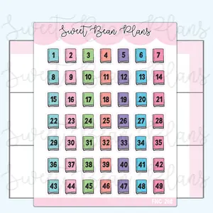 Reading Challenge 1-49 Vinyl Planner Stickers | Fnc 268
