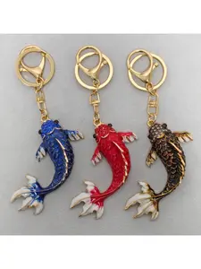 1Pc Lucky Koi Fish Keychain Enamel Carp Key Ring Lucky Fish Bag Charm Good Luck Gift