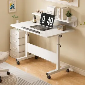 Stand Up Desk on Wheels, Adjustable Height Standing Desk, Foldable Mobile Small Rolling Laptop Stand Portable Computer Workstations for Small Spaces Home Offices