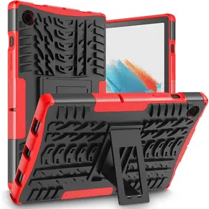 For galaxy tab a8 10.5 case 2022, samsung a8 tablet case 10.5 inch for model SM-X200 wifi, dual layer shockproof protective case cover with kickstand, red