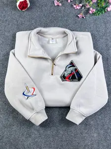 Artemis II Mission Embroidered Quarter Zip, Space Enthusiast Pullover, Astronaut Sweatshirt, NASA 1/4 Zip Sweater, Space Lover Gift