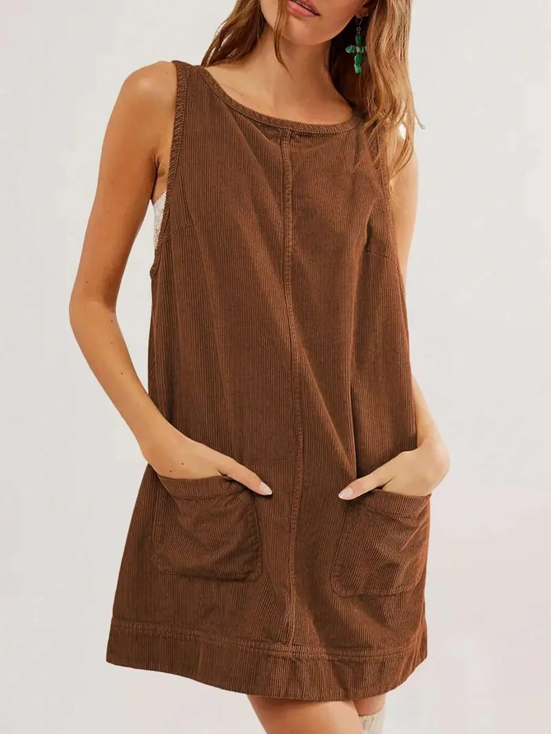 brown petite midi dress Baby Girl Autumn Outfit main image 1