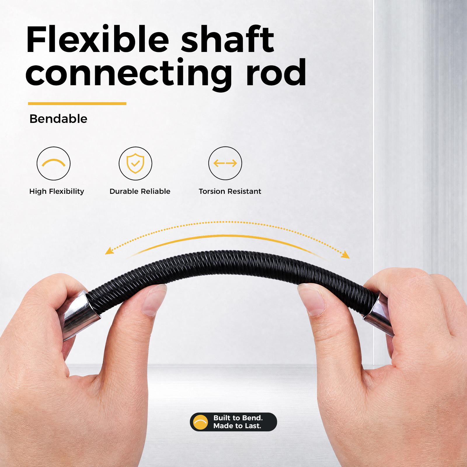 GJANSH Flexible Socket Extension Bar Set 3-Piece 1/2" 3/8" 1/4" Shaft Drive 10" 8" 6"-Spring-Loaded Detent Balls to Prevent Slipping, fathersdaygift fathersdaygift