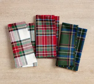 Stewart Plaid Cotton Napkins - Set of 4