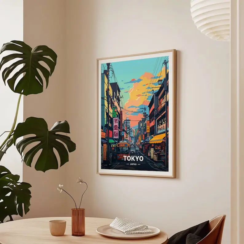 Poster No Frame - Tokyo Cityscape Art Print, Japan Travel Poster