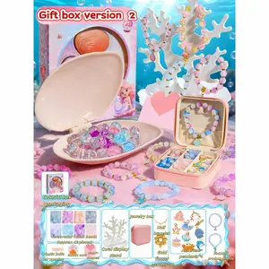 DIY Pearl Shell Digging Kit, 3 Shell + Jewelry Box, Handmade Bead Making Toy, Birthday Gift for Girls, Ages 6+, Creative Craft Set