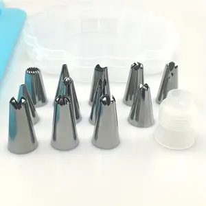 14pcs Set Cake Piping Nozzle, Includes Reusable Piping Bag And Storage Box, Homemade Cake Baking, Cake Decorating Tools