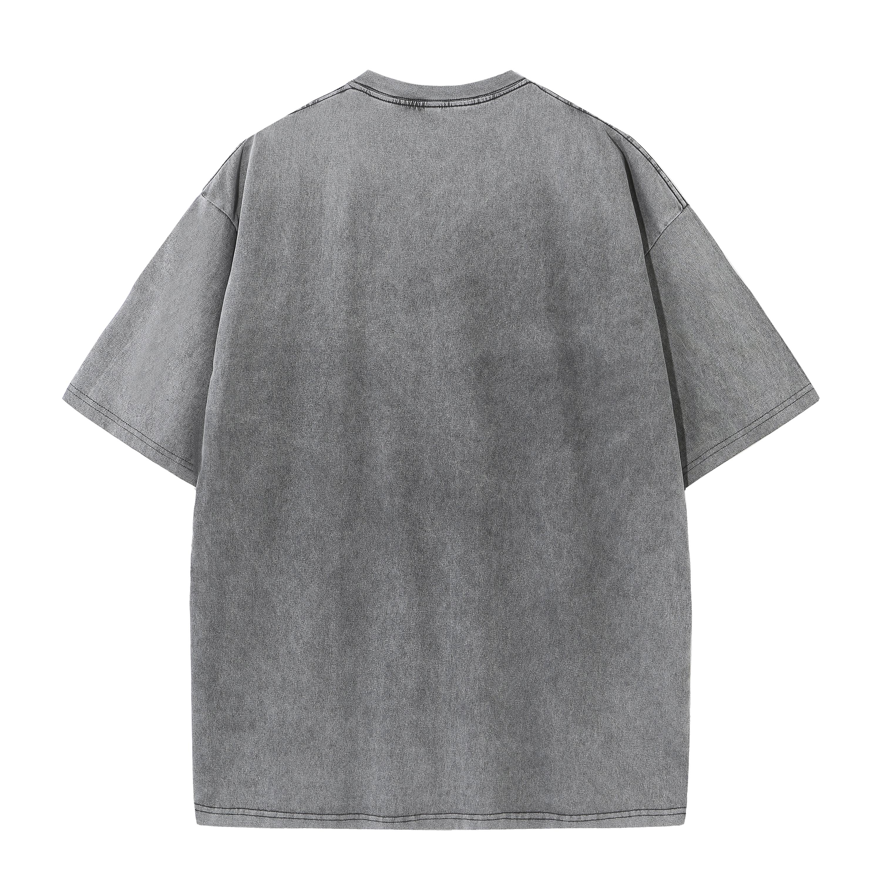 5PCS Men’s Extra Large Fitness Retro Heavyweight T-Shirts, Pure Cotton Sports Acid Wash Loose Fit, Summer Sweat Absorption, Multiple Colors
