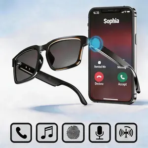 Smart Glasses, Wireless Bluetooth Sunglasses with Open-Ear Audio, Voice Assistant &Touch Control,  Hands-Free Calling, UV Protection for Running Driving Work, Wearable Tech Gift for Men Women