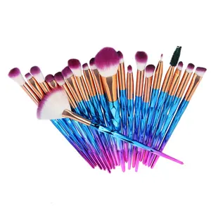Pack of 20pcs Cosmetic Eye Shadow Sponge Eyeliner Eyebrow Lip Nose Foundation Powder Makeup Brushes Sets (purple)
