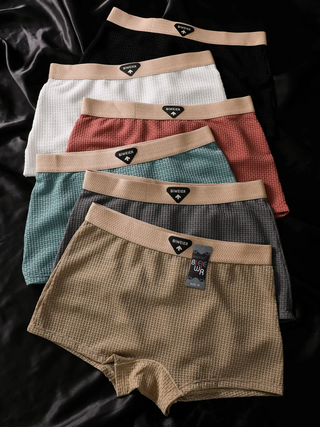 6 Pcs Biweier Women's Plain High Waist Boyshorts, Soft Comfortable, Elastic Waistband, Ice Silk Cool Feel, Ideal for Casual Wear and Home Use