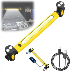 Magnetic LED Work Light Bar, 6000mAh /3000LM Rechargeable Inspection Lamp - 3   360° Adjustable USB Output IP55 Waterproof, Car Repairing Inspection Garage Workshop Emergency
