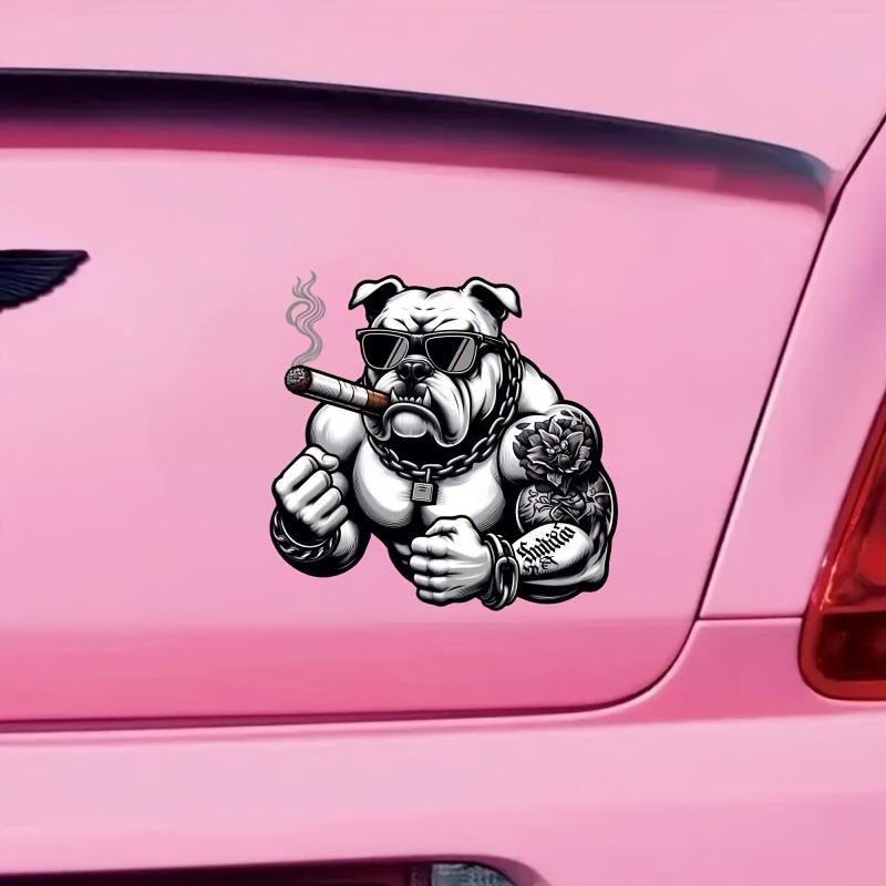American Bulldog Stickers Car Decals - High-Quality PVC Scratch-Resistant Decorative Stickers for Cars, Motorcycles, Trailers, ATVs, and Laptops - Bold American Bulldog Design with Stylish Glasses and Tattoos, Vehicle Scratch Protection Cover | Trendy A American Bulldog Stickers Car Decals - High-Quality PVC Scratch-Resistant Decorative Stickers for Cars, Motorcycles, Trailers, ATVs, and Laptops - Bold American Bulldog Design with Stylish Glasses and Tattoos, Vehicle Scratch Protection Cover | Trendy A