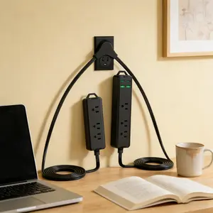 Power Outlet Extender, Multi-Port Split Power Strip, Multifunctional Power Outlet, Office Power Outlet Expander, Available in Black and White
