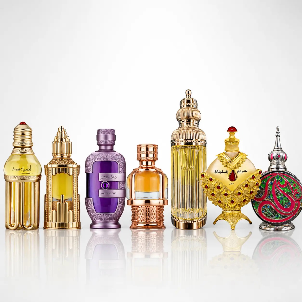 Lattafa Unisex Fragrance 8-Pack Gift Set - Hareem Gold + Naseem Al Layl + Hakem + Mashmoom + Amoura + Abraaj + Esraa + Maitha