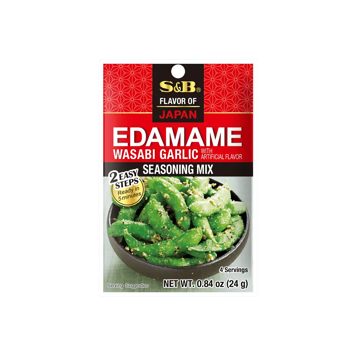 S&B Japanese Wasabi Garlic Edamame Seasoning Powder 24g - Quick 5-Minute Gourmet Snack Mix S&B Japanese Wasabi Garlic Edamame Seasoning Powder 24g - Quick 5-Minute Gourmet Snack Mix