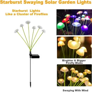 Solar Mushroom Lights Outdoor Decor Set of 4, Garden Courtyard Lawn Lighting, Energy Efficient Solar Powered Lamp