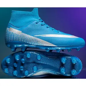 Unisex High Top FG Firm Ground Soccer Cleats, White Gold Professional Shoes for Men/Women - Outdoor Training & Matches