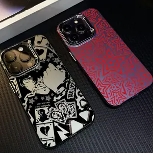 Manga Games P-Persona 5 AnimePhone Case For IPhone 16 Pro Max 15 14 13 12 XS Plus 11 Fashion Matte Aurora Laser Gradient Shockpr Smartphone Protective