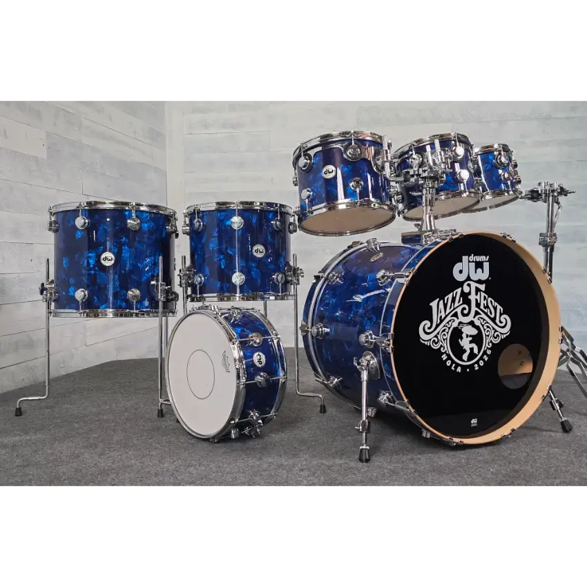 Used DW Collectors VLT 333 Maple 7pc Drum Set Blue Moonstone - Very Good