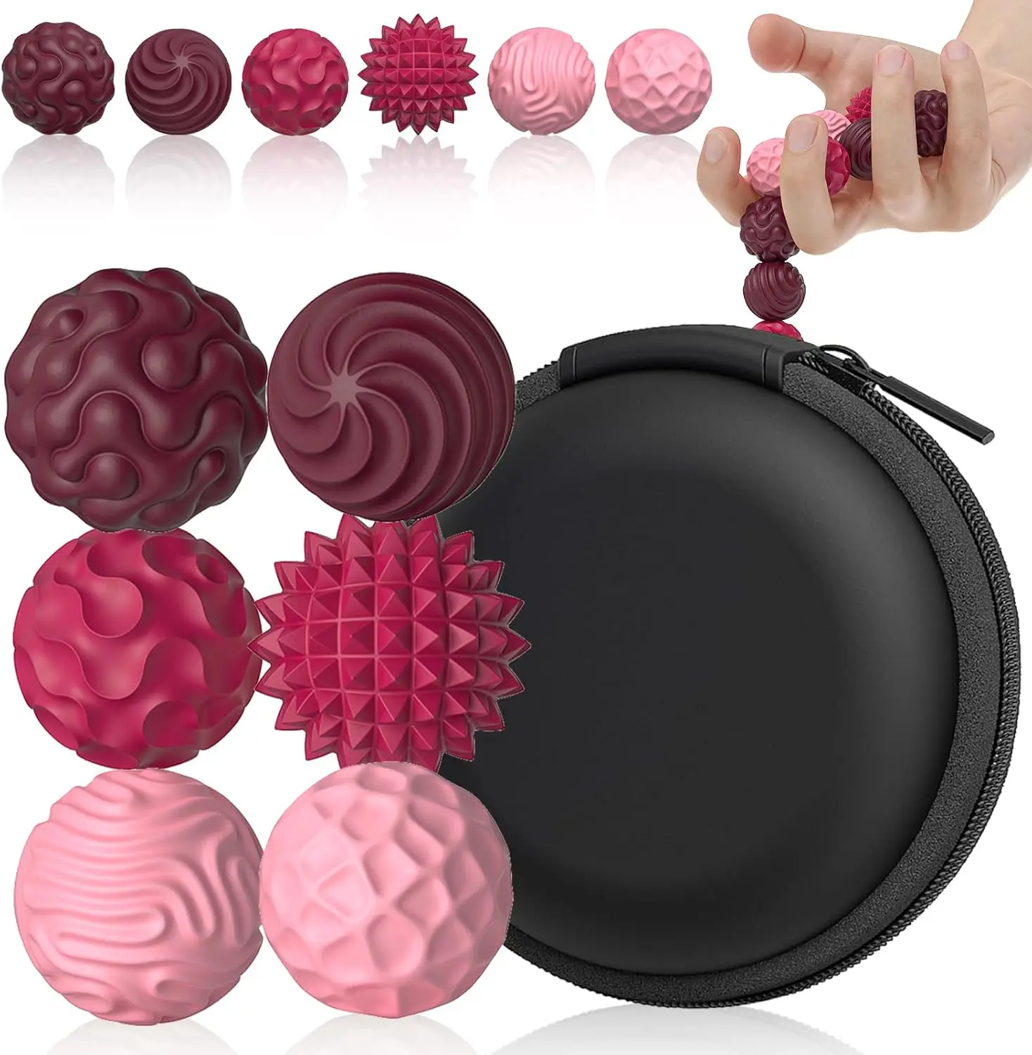 Silicone Magnetic Balls Fidget Toys for Adults & Teens, 6PCS Stress Relief Sensory Toys for Autism ADHD Anxiety,Fun Textures Gadgets,Office Desk Toy,Stocking Stuffers for Women Men Teen Gift, fidget toys, anxiety relief products, pocket toys boys, fidget