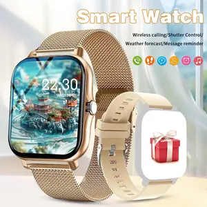 Smartwatch - Wireless Call & Message Alert, Pedometer & Calorie Tracking, Multiple Sports Modes, Weather Update, Wireless Connection, Durable Silicone Strap, Rechargeable Battery, Unisex, Ideal for Anniversaries & Graduations