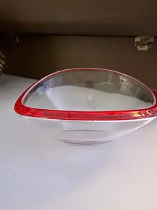 Vintage Oblong Red Trim candy dish/bowl