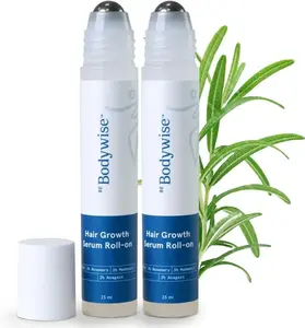 Be Bodywise Advanced Hair Growth Roll-On Serum | 3% Rosemary | 2% Aminexil | 3% Redensy l 2% Anagain | Precision Scalp Applicator | Paraben & Sulphate Free | Non oily and mess free