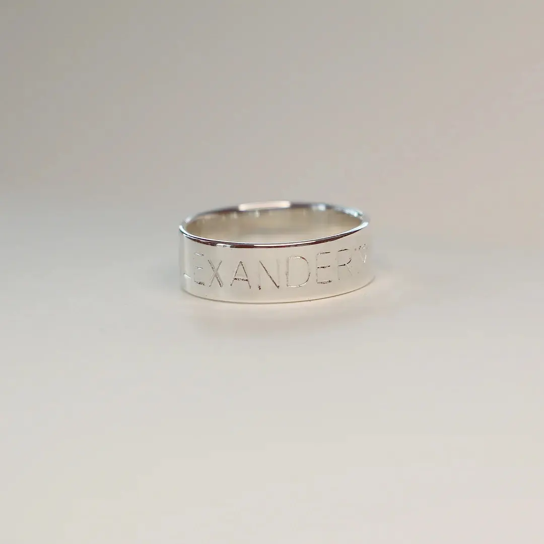 [READ NOTE] Personalized Hand Stamped Ring | Lover Ring with Personalized Note | Thick & Thin Band Ring Engagement