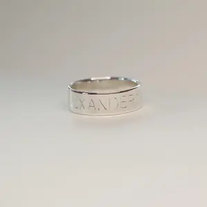 [READ NOTE] Personalized Hand Stamped Ring | Lover Ring with Personalized Note | Thick & Thin Band Ring Engagement