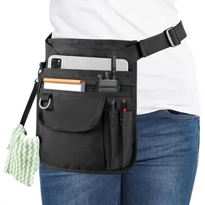 Waitress Server Apron with Multiple Pockets, Server Waist Pouch with Adjustable Belt, Waist Apron for Waitress Waiter Women Men, Server Apron Bag for Restaurant Bistro Cafe