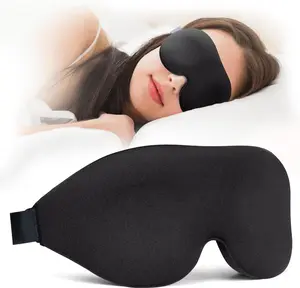 Sleep Eye Mask, 3D Deep Contoured, 3D Blackout Contour Sleep Eye Mask，Light Blocking Nose Pad, Hypoallergenic Memory Foam, Adjustable Strap, No Pressure on Eyes
