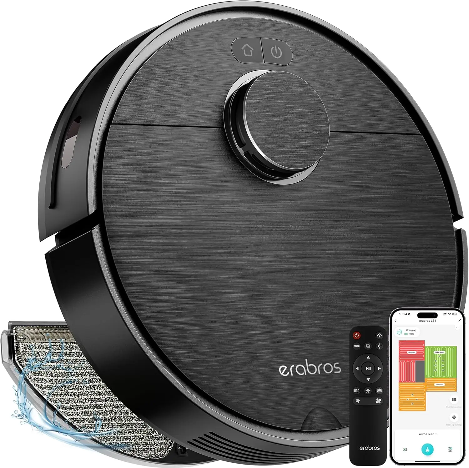 Robot Vacuum and Mop Combo – Precise LiDAR Navigation, Smart Home Robot Map, Vacuum/Mop/Combo Cleaning Mode, Auto Recharge, Customized Cleaning, APP/Remote/Voice Control, for Hard Floors and Carpets