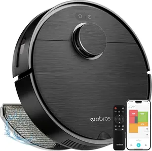 Robot Vacuum and Mop Combo – Precise LiDAR Navigation, Smart Home Robot Map, Vacuum/Mop/Combo Cleaning Mode, Auto Recharge, Customized Cleaning, APP/Remote/Voice Control, for Hard Floors and Carpets