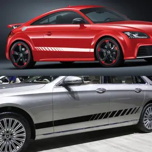 2 PCS/SHEET Automotive Side Door Decal - Body Stripe Decorative Vinyl Film Embroidery - Creative DIY Car Decoration Strip for Car Styling Modification and Beautification