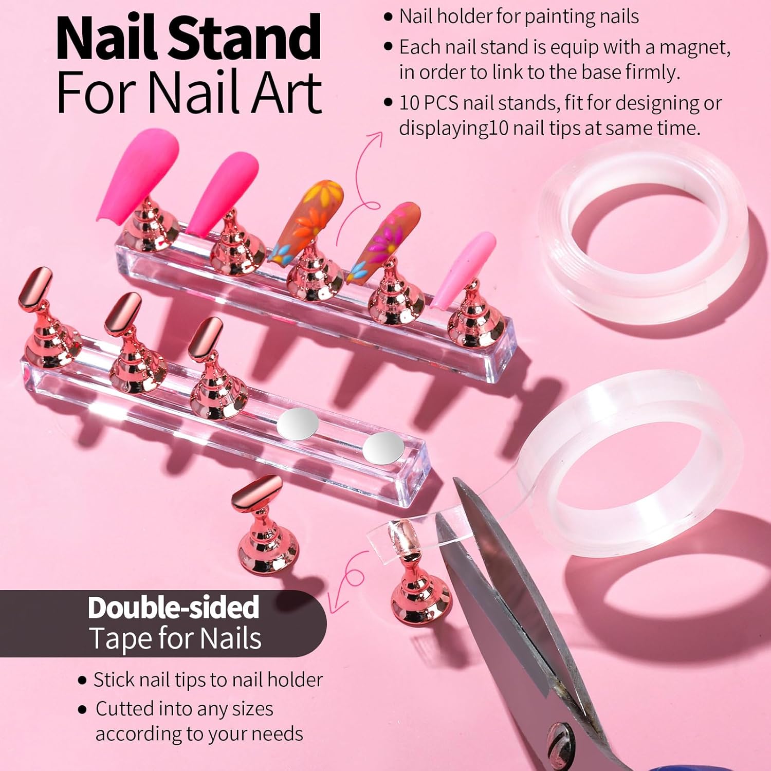 Nail Design Tools, Nail Art Tools, Nail Brush, Nail Art Kit With Nail Stand, Nail Holder For Painting Nails, Nail Art Brushes, Nail Dotting Tool, Nail Art Palette, Nail Tools For Nail Art