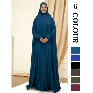 Women's Solid Color Long Sleeve Abaya, Modest Round Neck Long Dress for Women, Muslim Clothing for Daily Wear, Modesty Abaya, Islamic Abaya, Dubai Abaya
